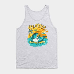 Shark Relaxing Be Free Tank Top